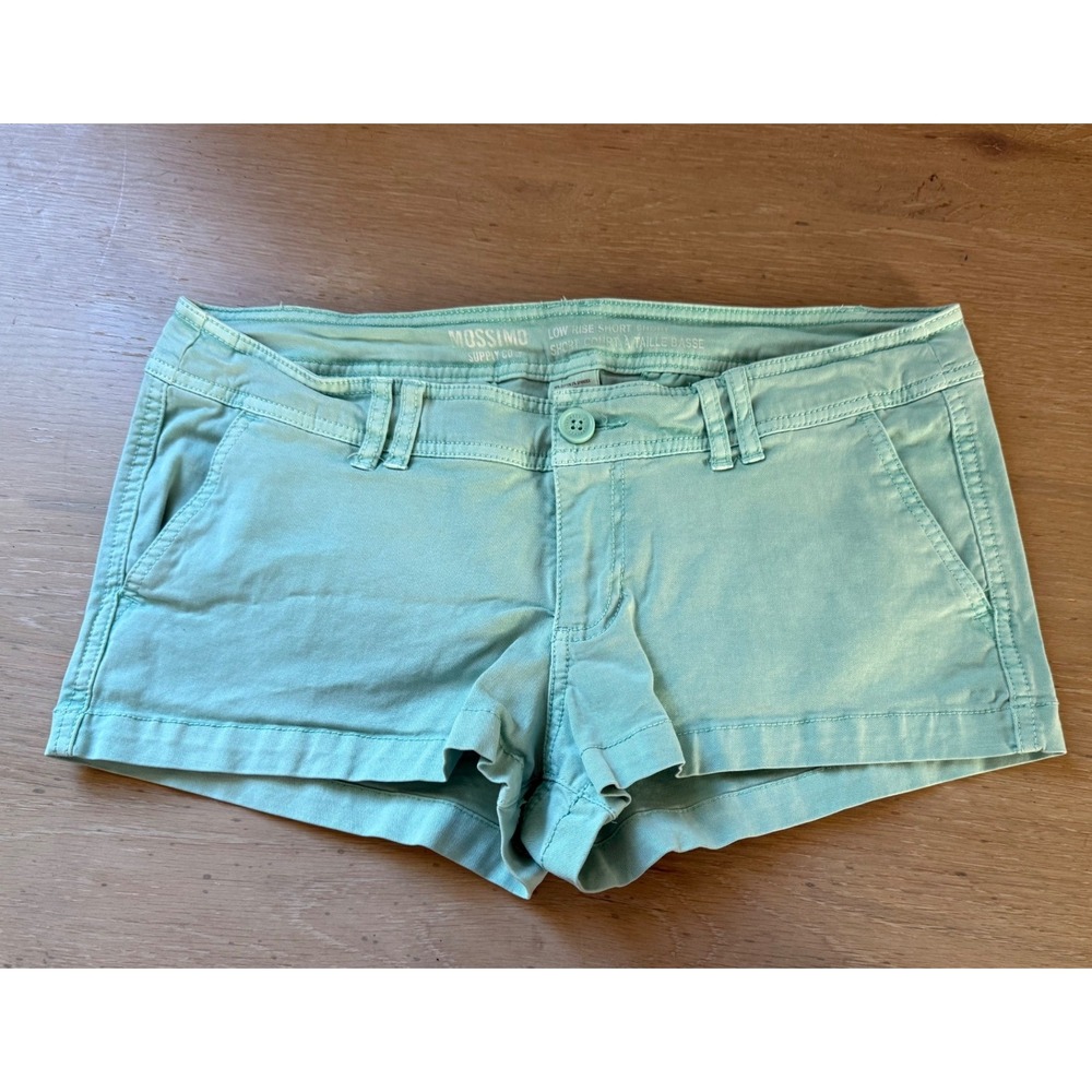 Mossimo Supply Co Mint Green Low Rise Shorts Womens 10 Stretch Cotton Twill